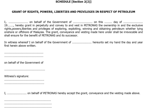 Petroleum Act Agreement