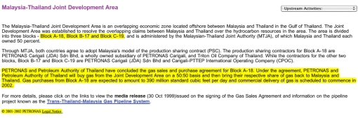 Petronas Statement JDA 1